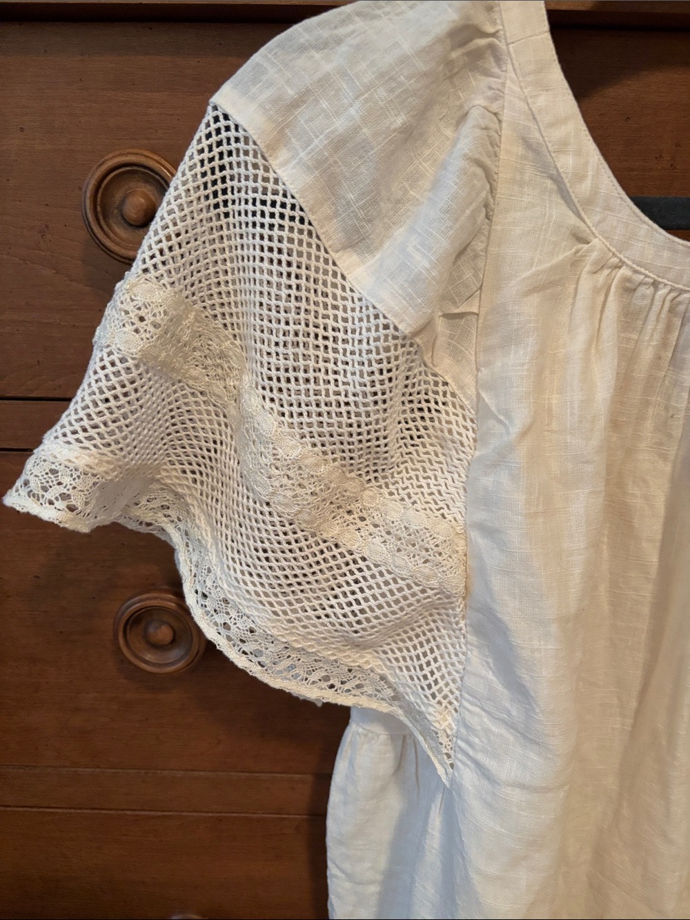 Old Nave lined NWOT Women's White Lace-Trim linen Cotton dress Sz XS View 5